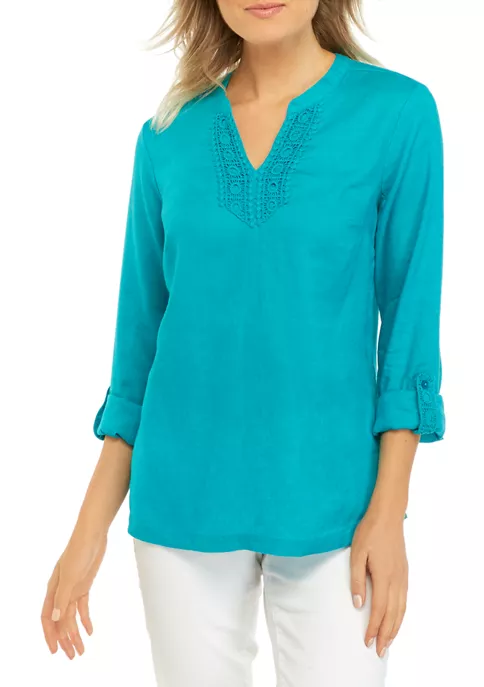 Kim Rogers® Petite 3/4 Sleeve Kurta Top 