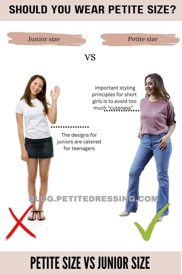 Petite Size vs Junior Size