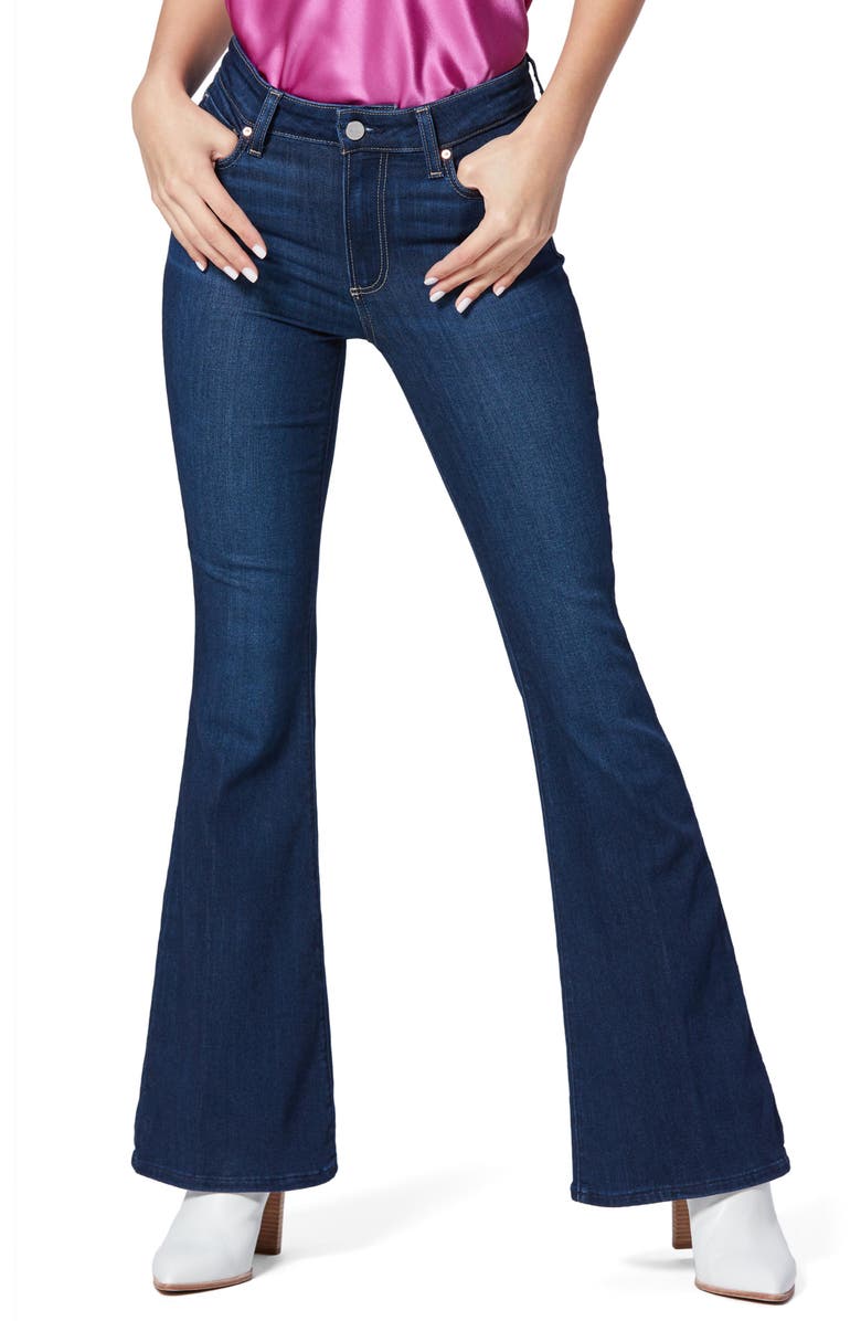 PAIGE Canyon High Waist Flare Jeans, Main, color, DION